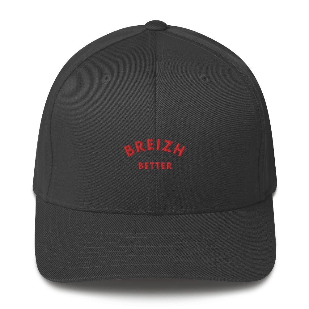 Casquette Structurée en Sergé Breizhbetter Rouge Brodé
