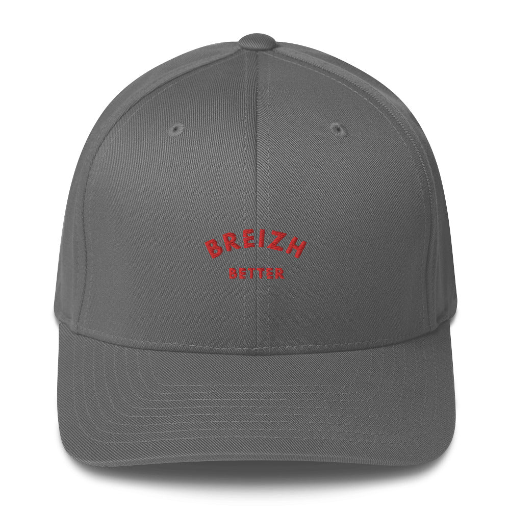 Casquette Structurée en Sergé Breizhbetter Rouge Brodé