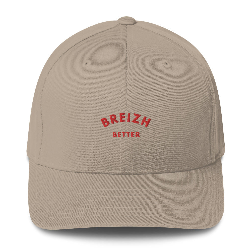 Casquette Structurée en Sergé Breizhbetter Rouge Brodé