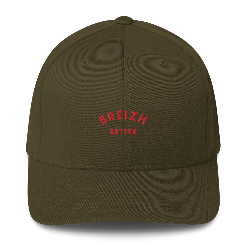 Casquette Structurée en Sergé Breizhbetter Rouge Brodé