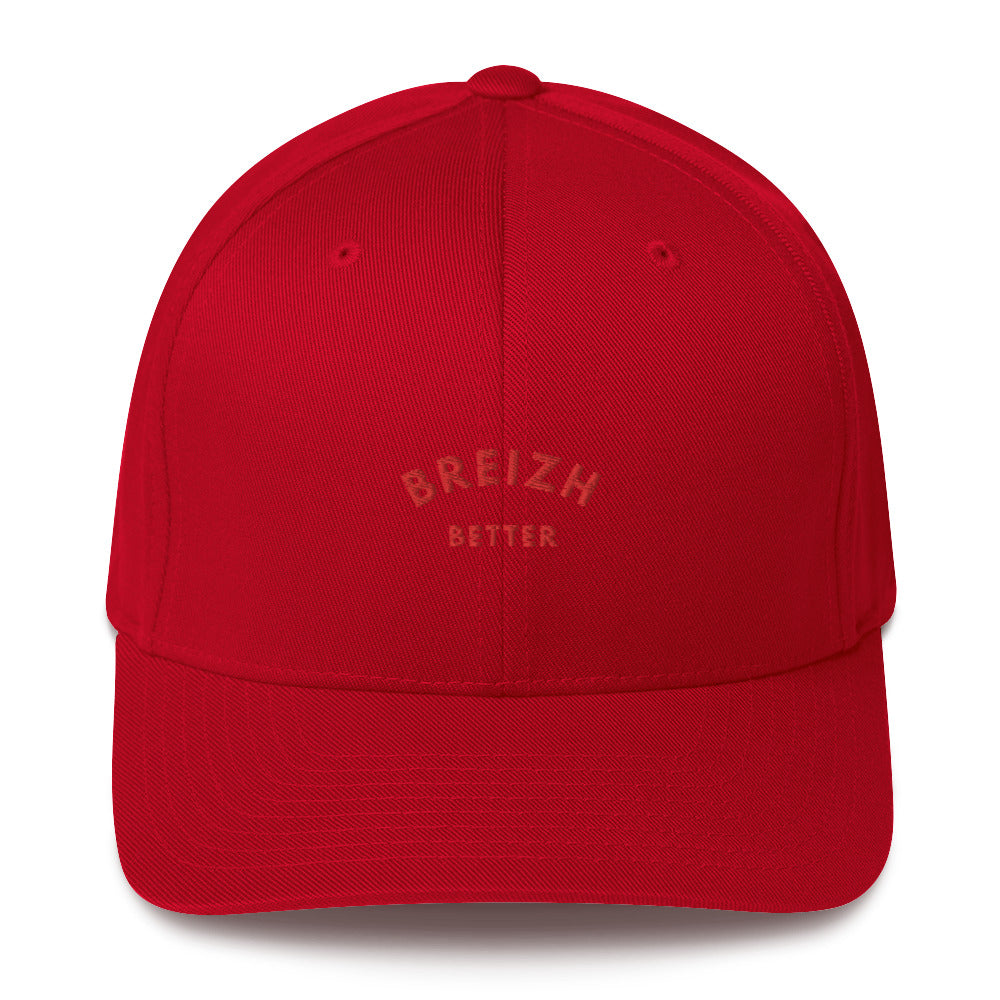 Casquette Structurée en Sergé Breizhbetter Rouge Brodé