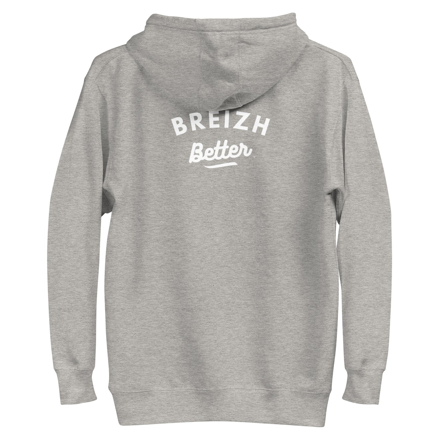 Sweat à Capuche Unisexe Breizhbetter Blanc Billy Brodé AV Imprimé AR