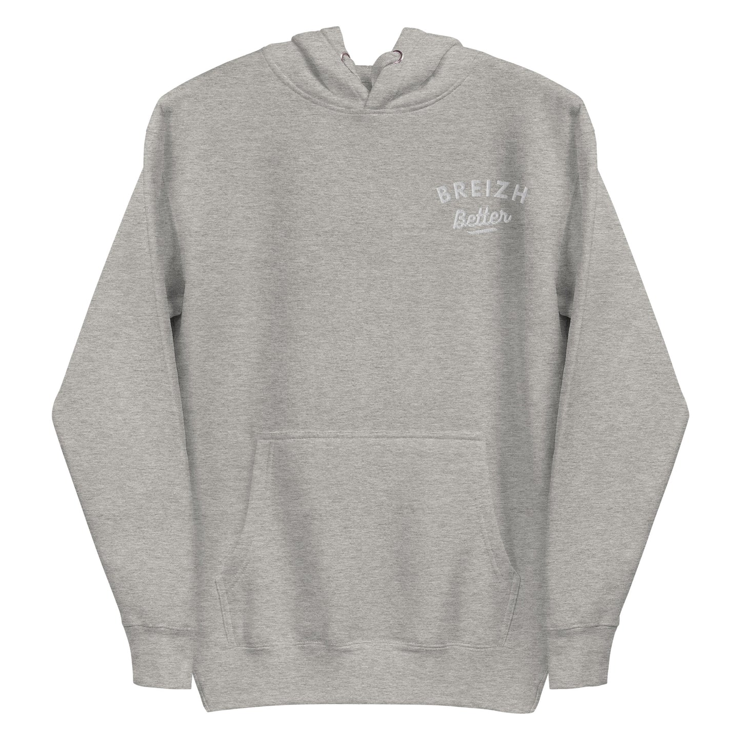 Sweat à Capuche Unisexe Breizhbetter Blanc Billy Brodé AV Imprimé AR