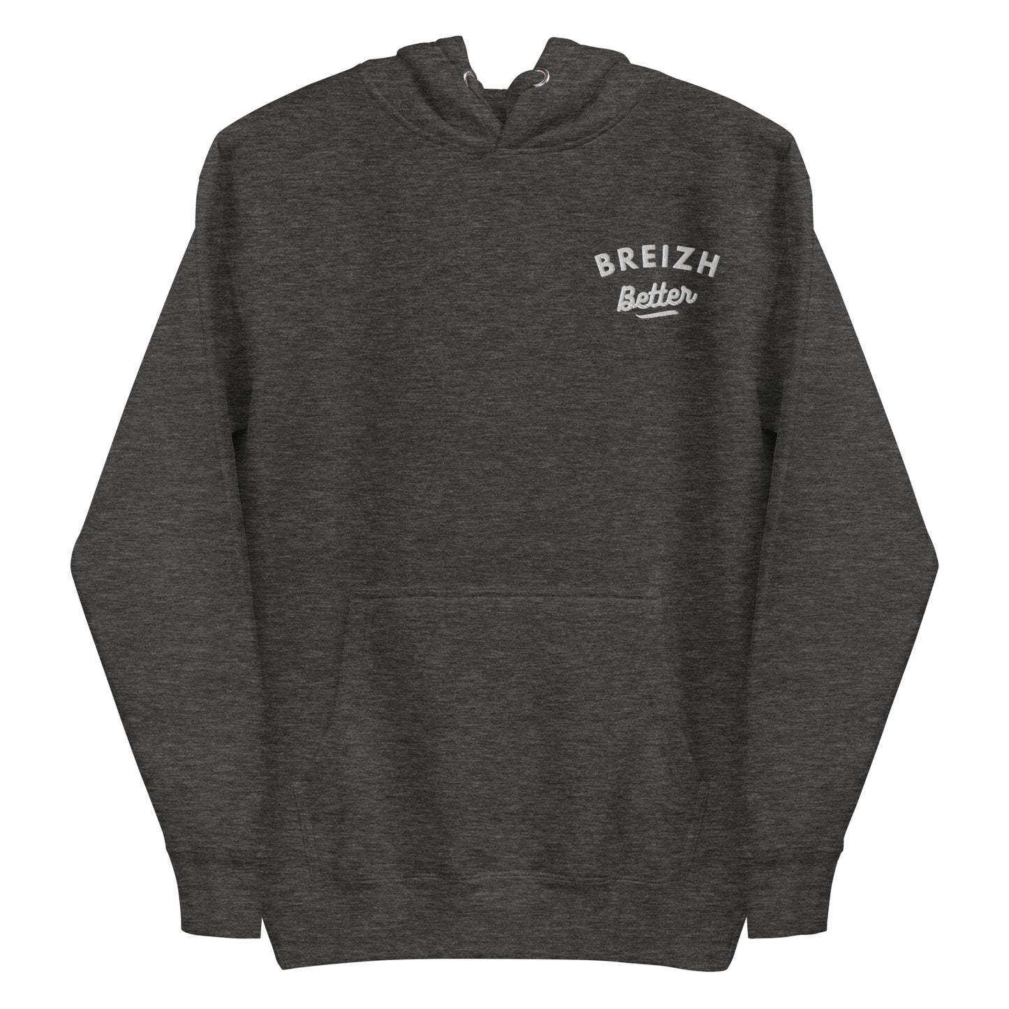 Sweat à Capuche Unisexe Breizhbetter Blanc Billy Brodé AV Imprimé AR