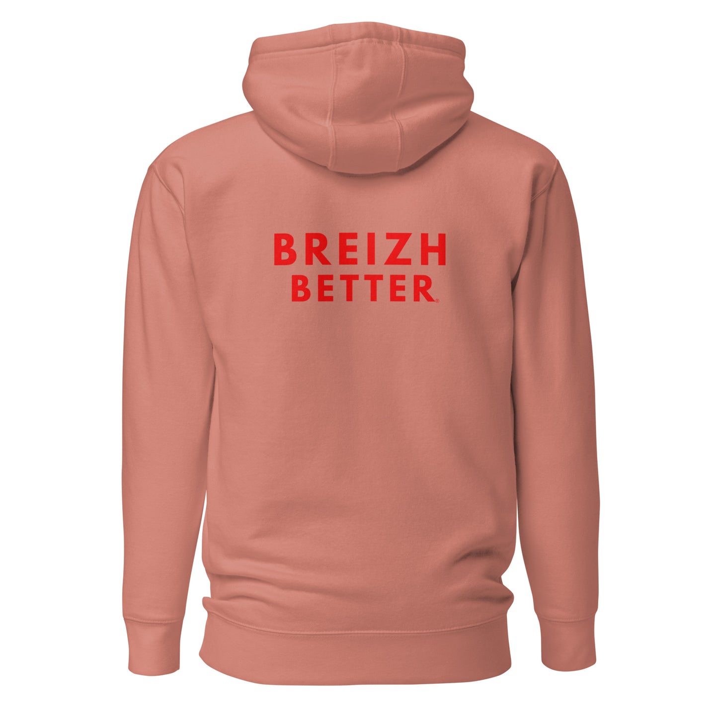 Sweat à Capuche Breizhbetter Rouge Droit Brodé AV/ Imprimé AR