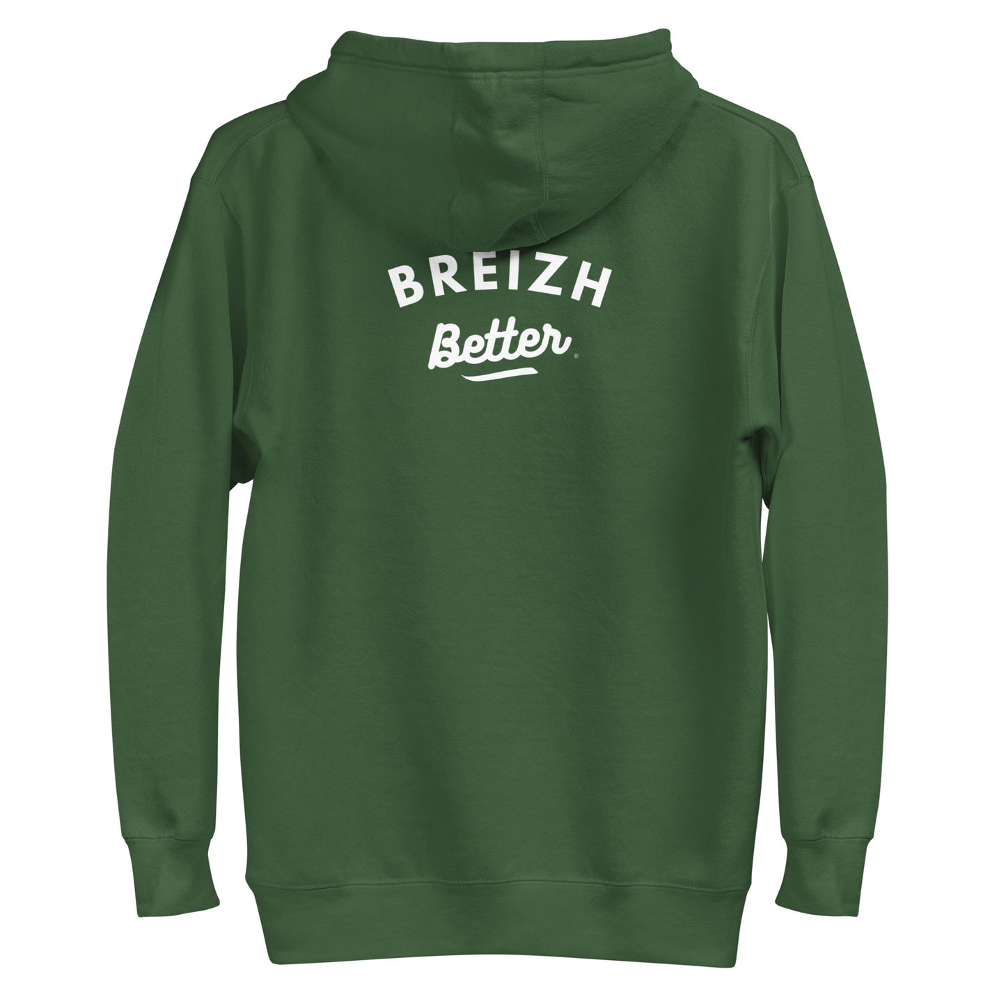 Sweat à Capuche Unisexe Breizhbetter Blanc Billy Brodé AV Imprimé AR