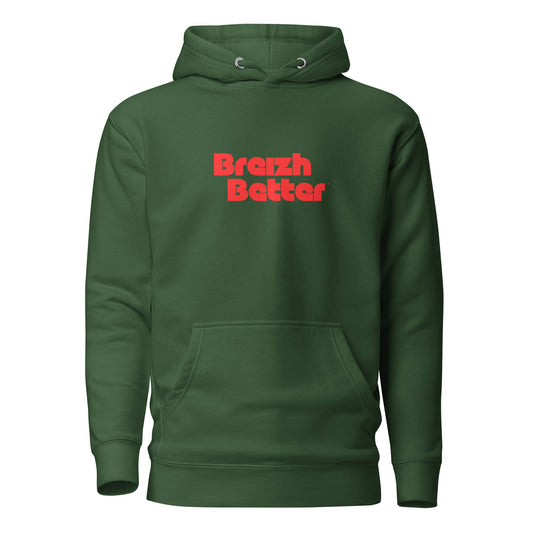 Sweat à Capuche Unisexe Breizhbetter Vinyl Rouge