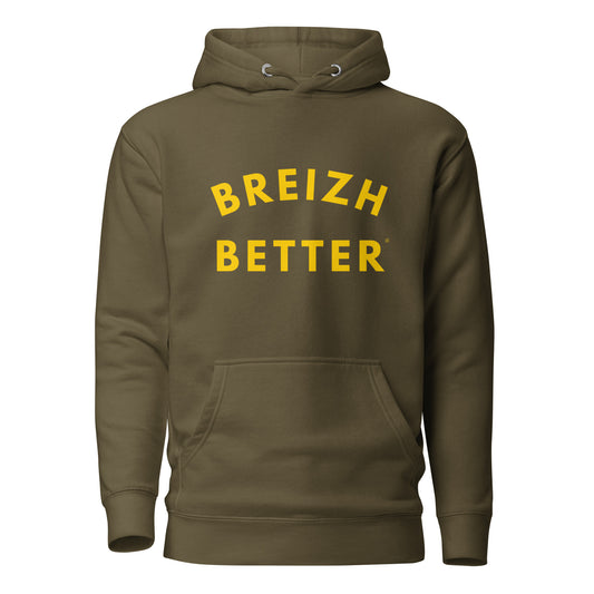 Sweat à Capuche Unisexe Breizhbetter Jaune