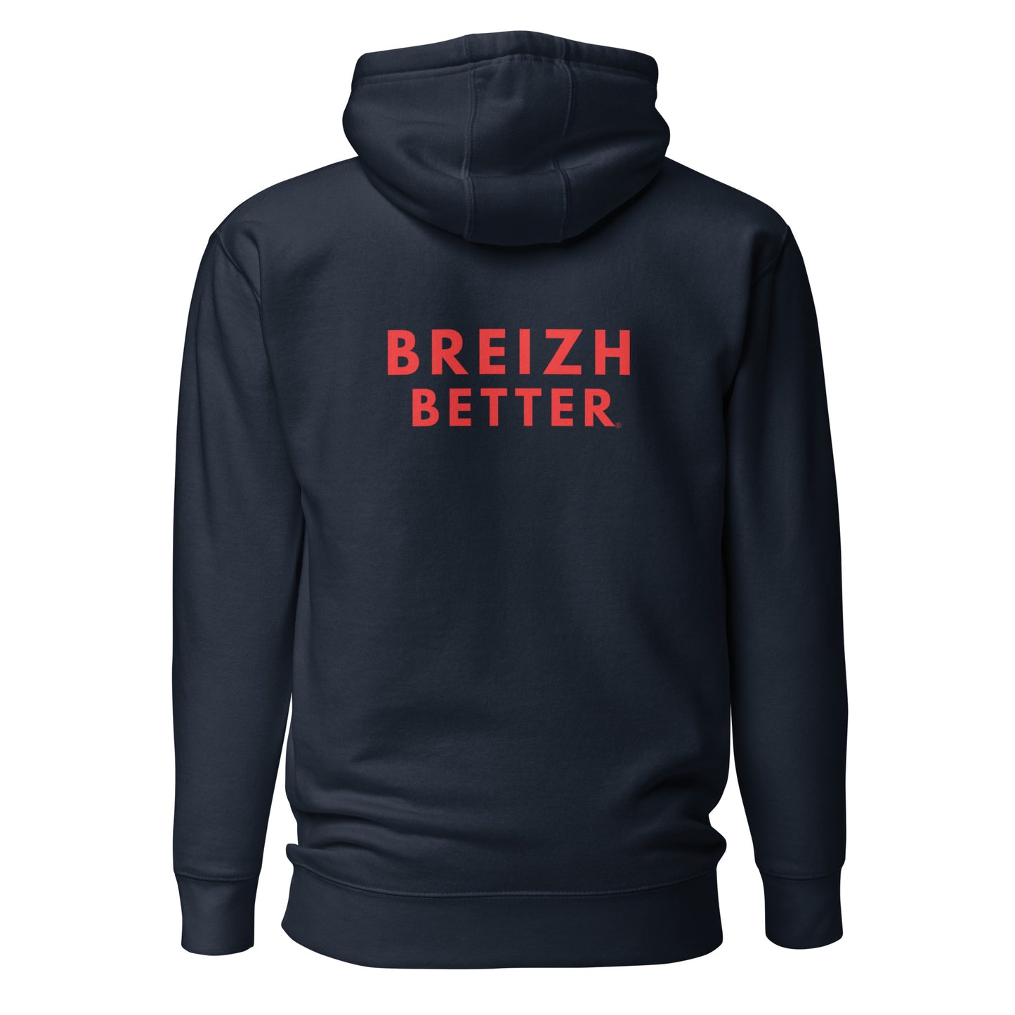 Sweat à Capuche Breizhbetter Rouge Droit Brodé AV/ Imprimé AR