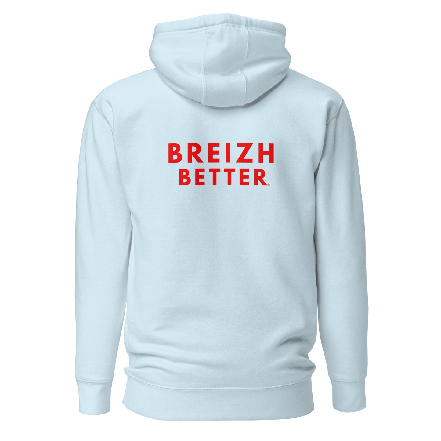 Sweat à Capuche Breizhbetter Rouge Droit Brodé AV/ Imprimé AR