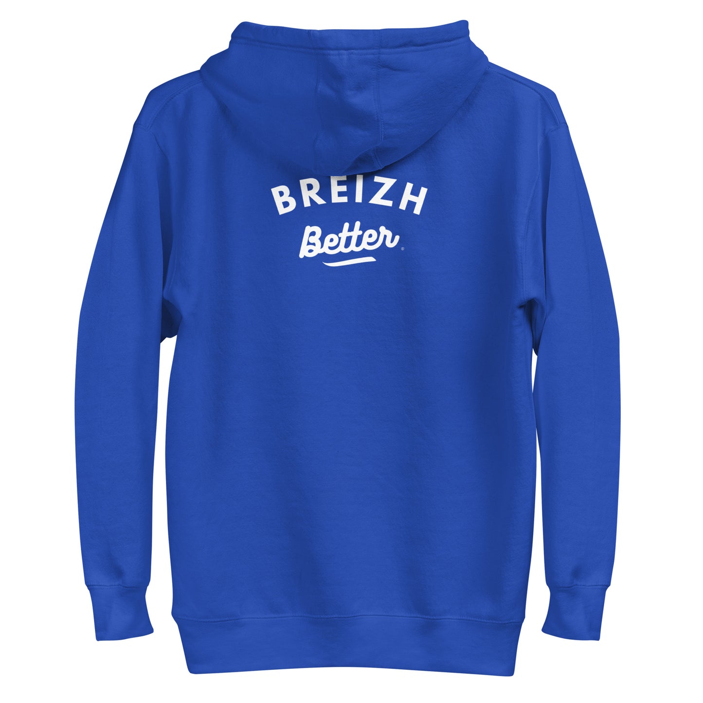 Sweat à Capuche Unisexe Breizhbetter Blanc Billy Brodé AV Imprimé AR