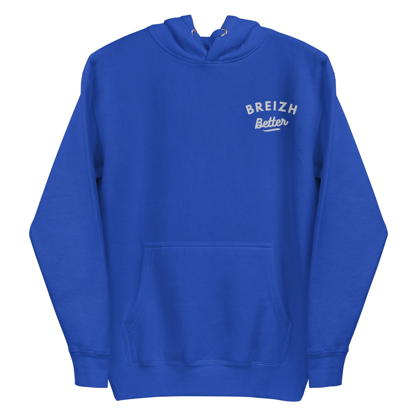 Sweat à Capuche Unisexe Breizhbetter Blanc Billy Brodé AV Imprimé AR
