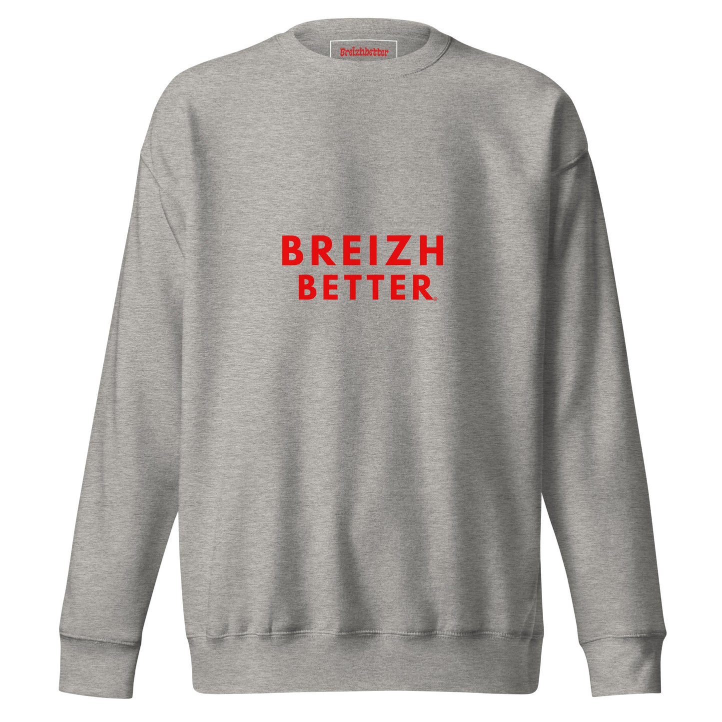 Sweatshirt premium unisexe Breizhbetter Rouge Brodé