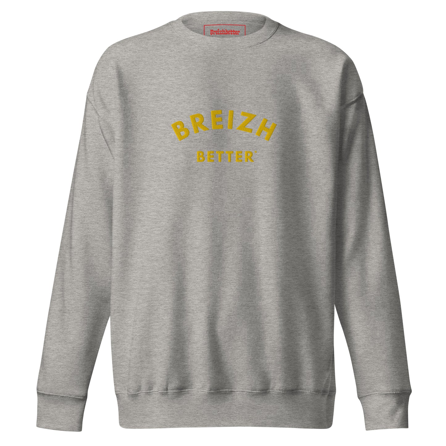 Sweatshirt premium unisexe Breizhbetter Jaune Brodé