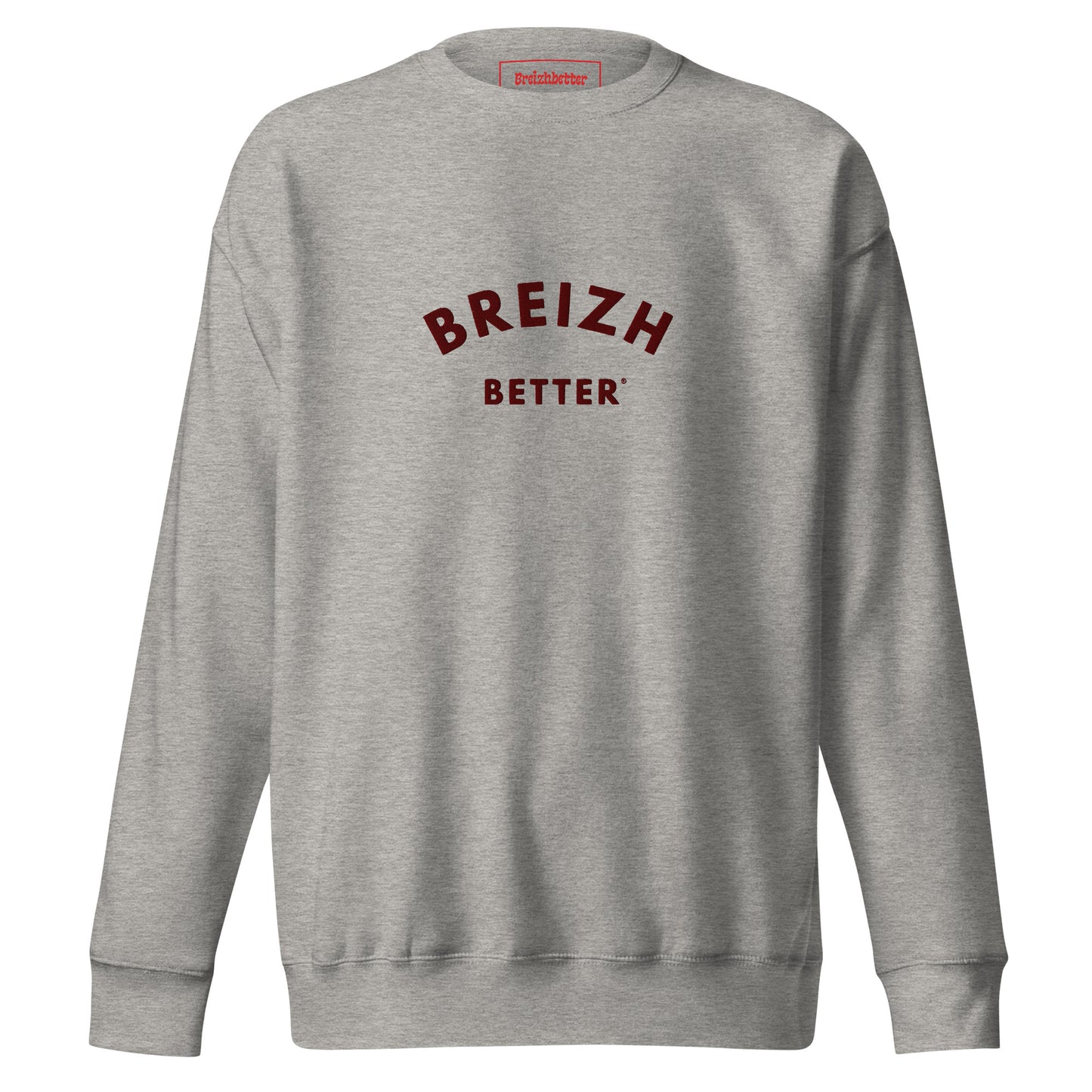 Sweatshirt premium unisexe Breizhbetter Rouge Brodé