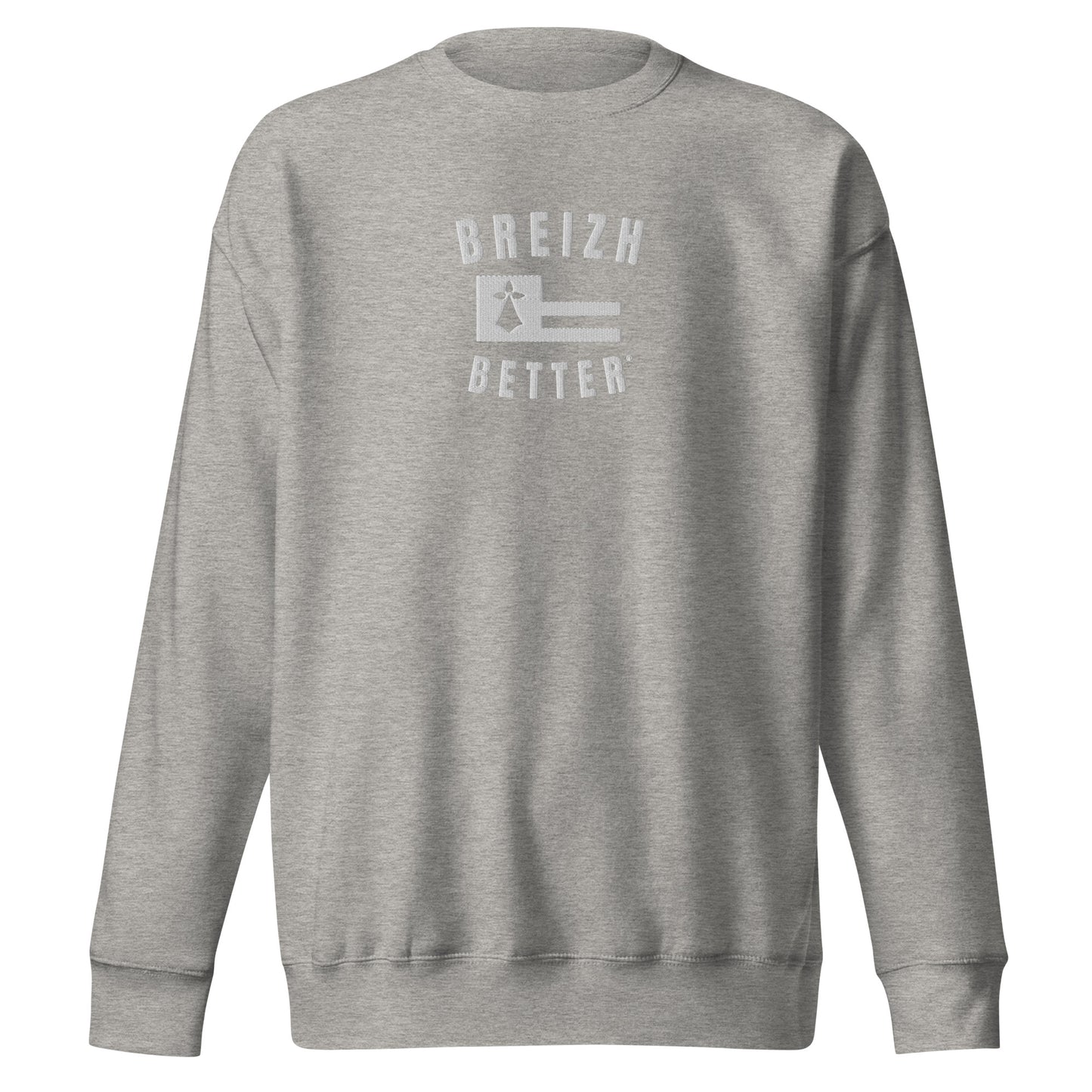 Sweatshirt premium unisexe Breizhbetter Blanc Brodé