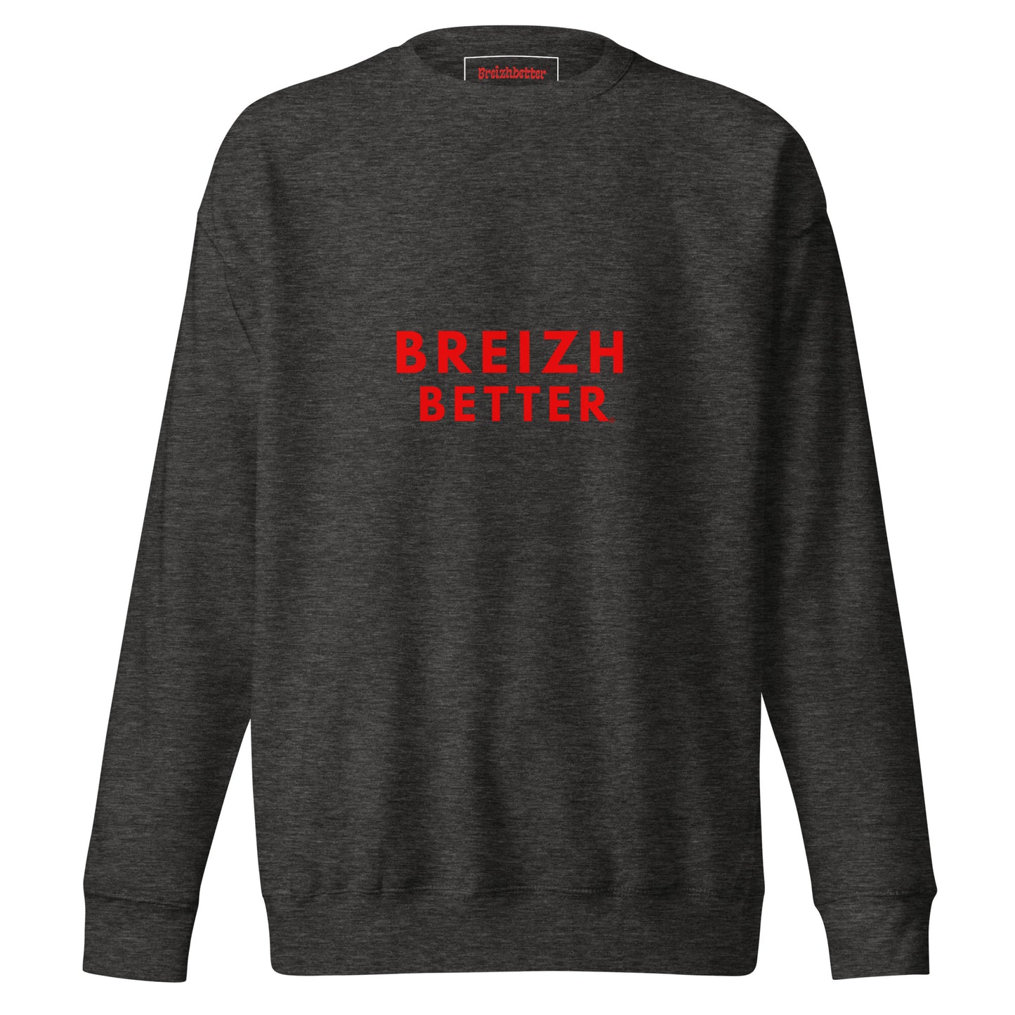 Sweatshirt premium unisexe Breizhbetter Rouge Brodé