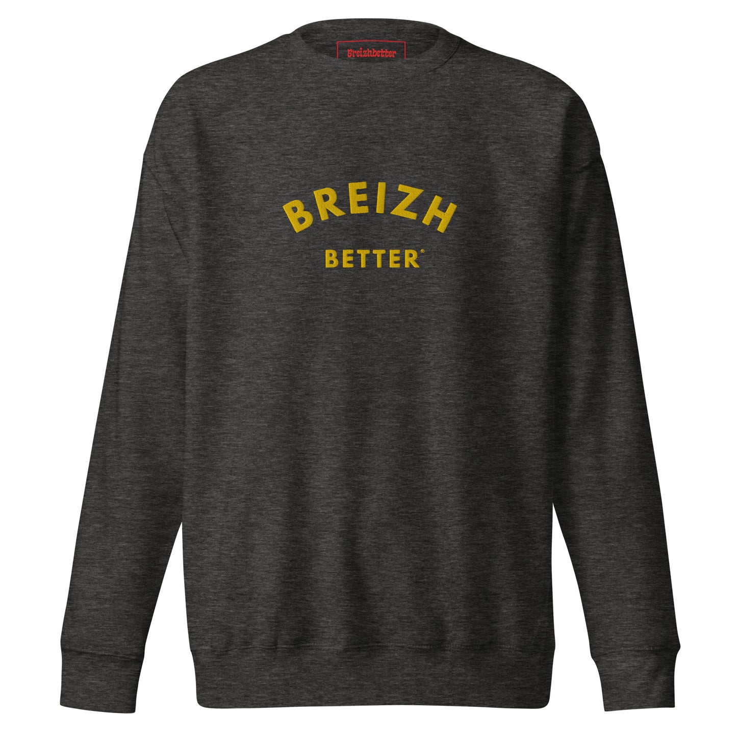 Sweatshirt premium unisexe Breizhbetter Jaune Brodé