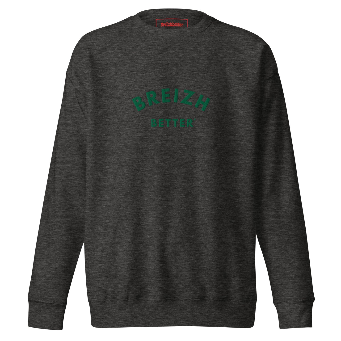 Sweatshirt premium unisexe Brezihbetter Vert Brodé