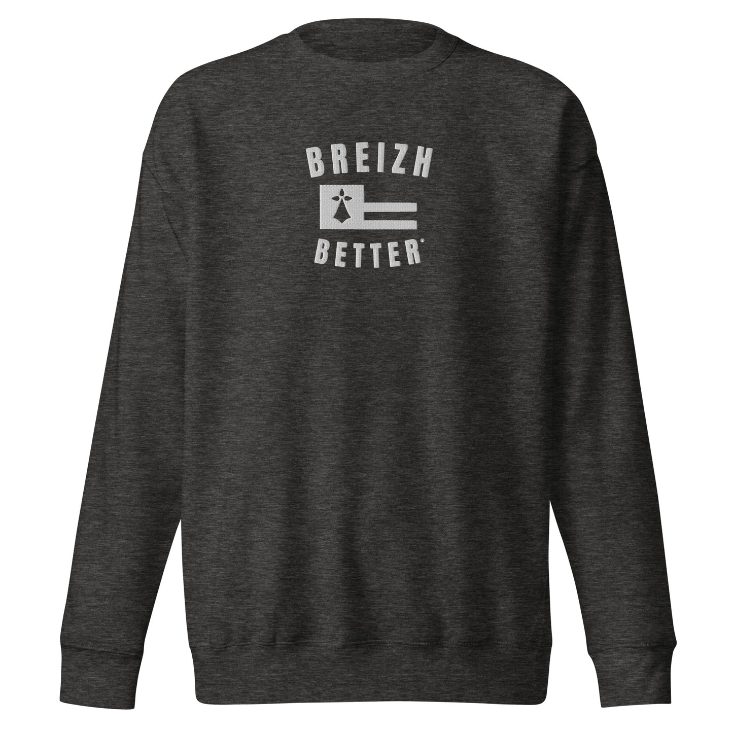 Sweatshirt premium unisexe Breizhbetter Blanc Brodé