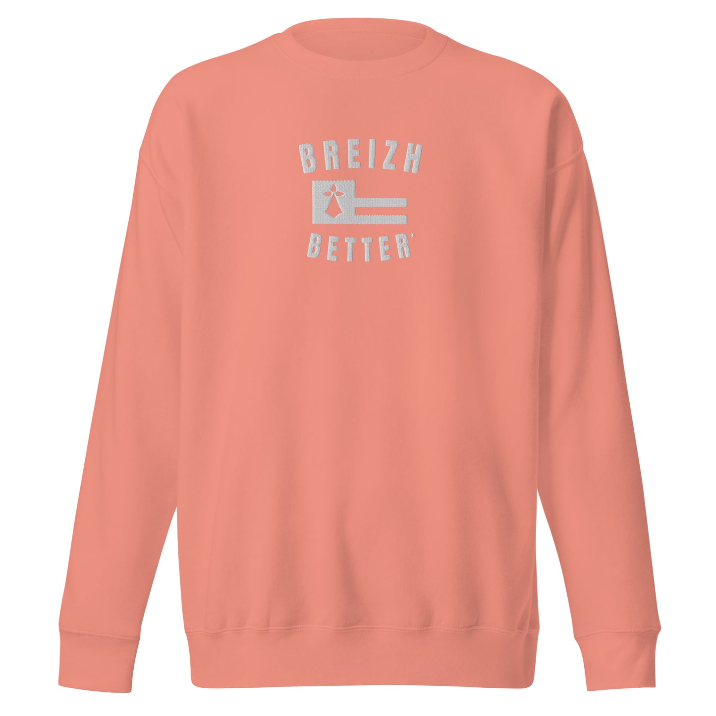 Sweatshirt premium unisexe Breizhbetter Blanc Brodé