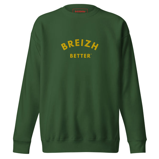 Sweatshirt premium unisexe Breizhbetter Jaune Brodé