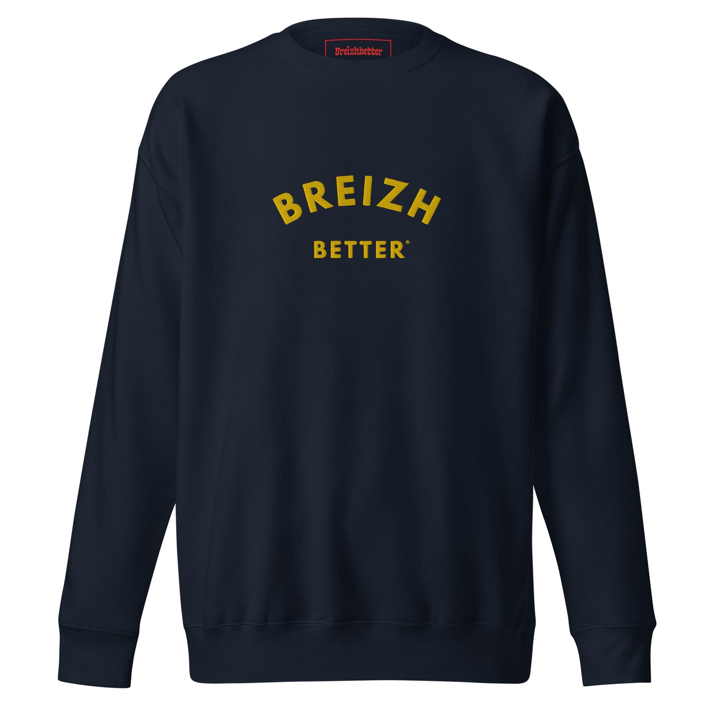 Sweatshirt premium unisexe Breizhbetter Jaune Brodé