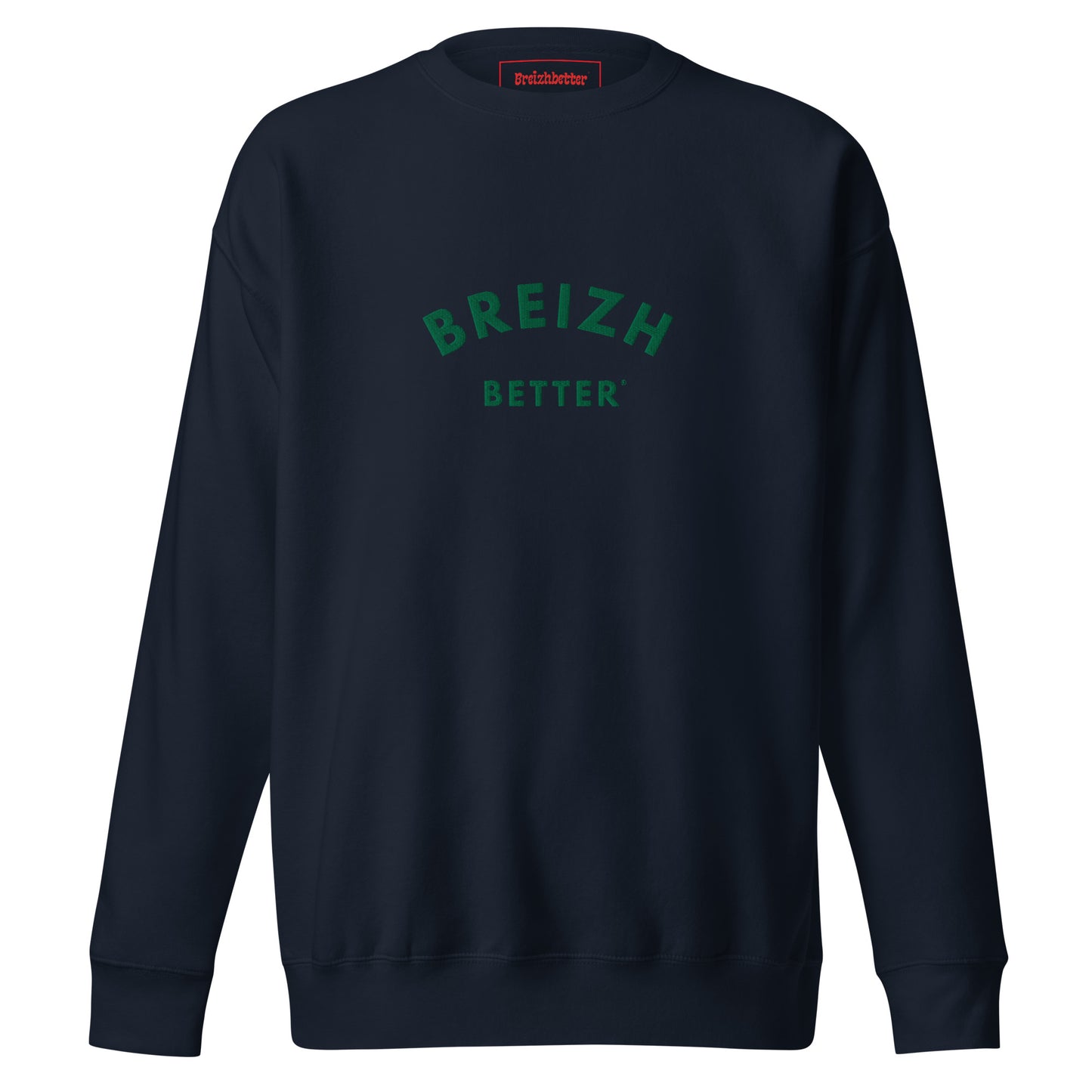 Sweatshirt premium unisexe Brezihbetter Vert Brodé