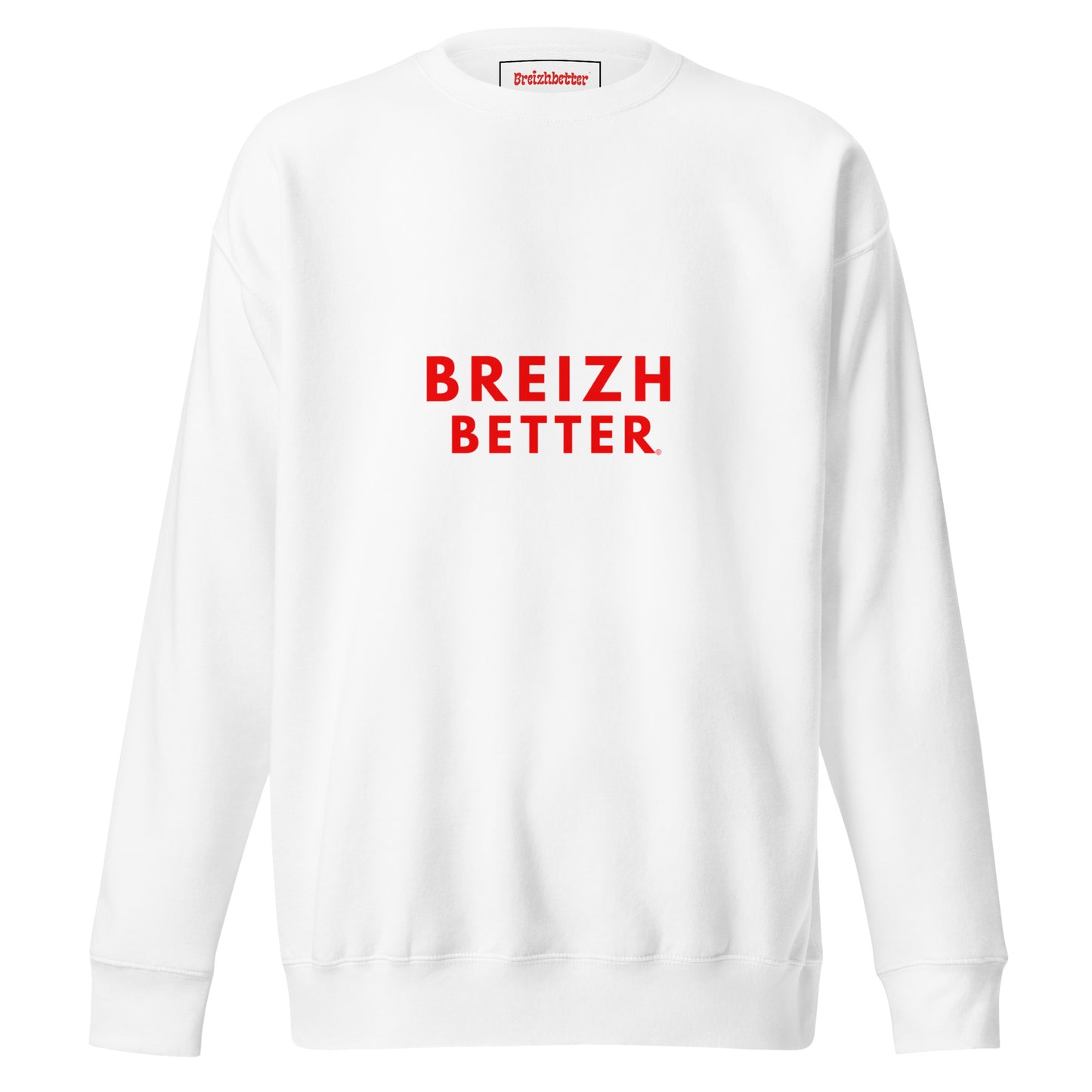 Sweatshirt premium unisexe Breizhbetter Rouge Brodé