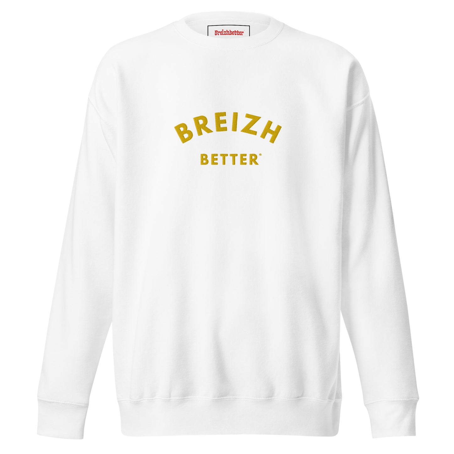 Sweatshirt premium unisexe Breizhbetter Jaune Brodé