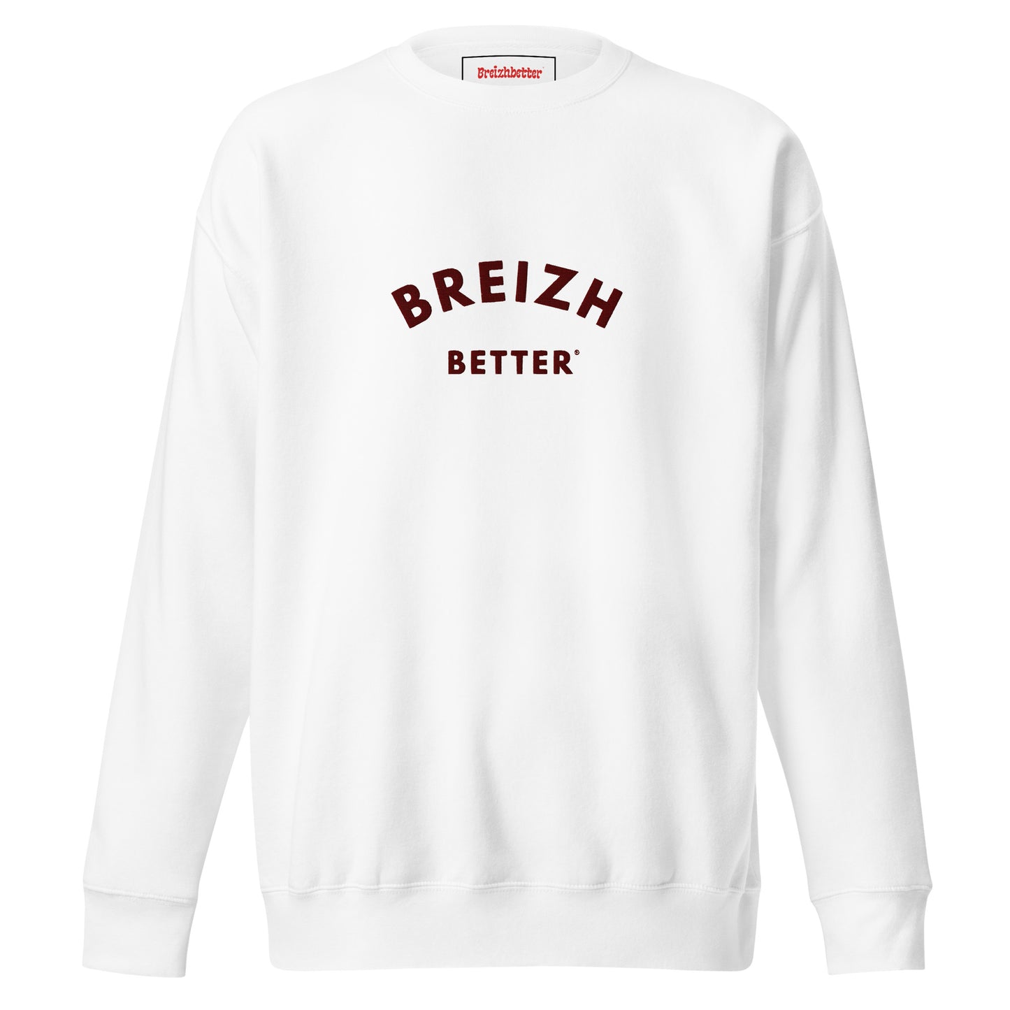 Sweatshirt premium unisexe Breizhbetter Rouge Brodé