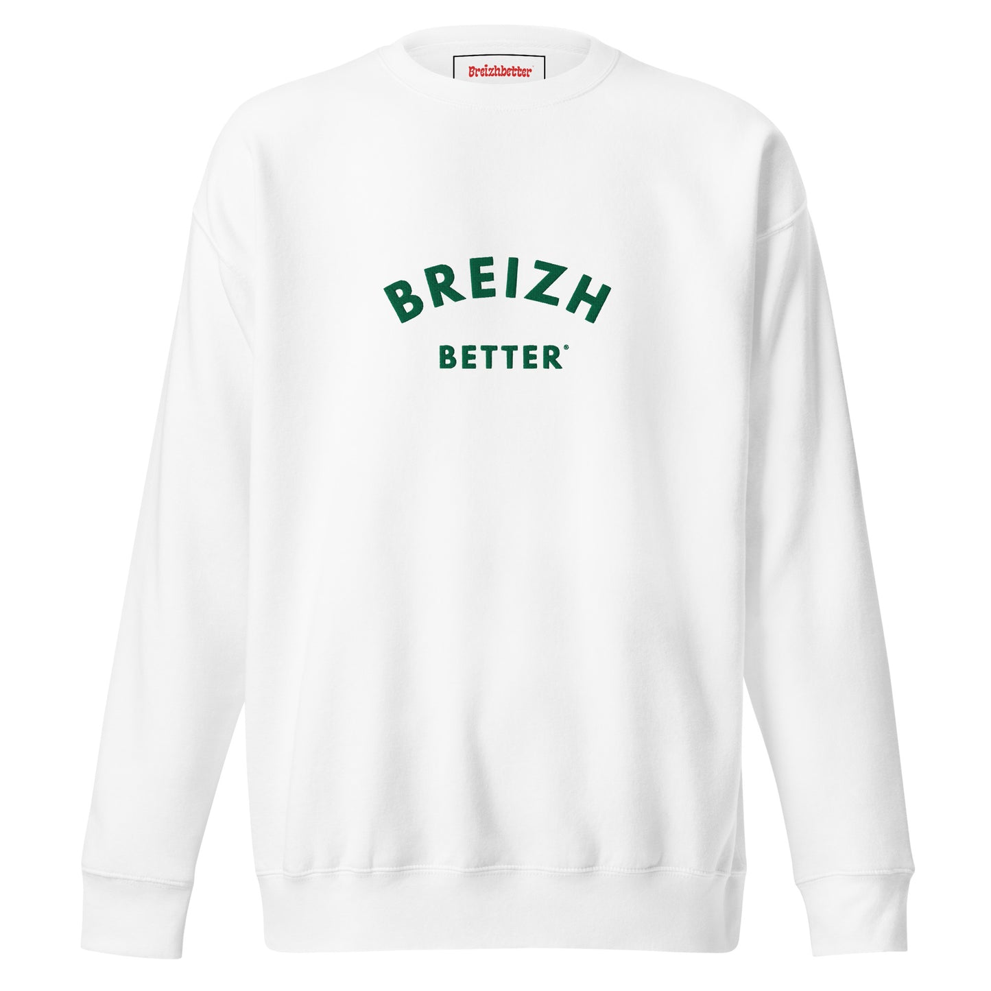 Sweatshirt premium unisexe Brezihbetter Vert Brodé